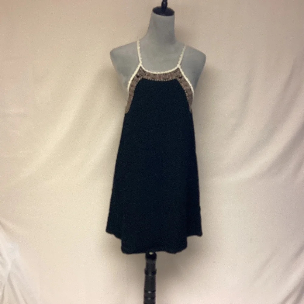 House Of Harlow Dress Mini Aztec Trim Crochet Boho Causal Vacation Womens Sz M
